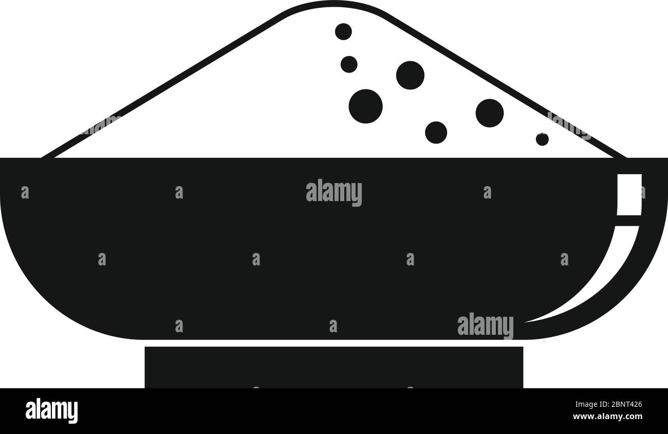 Icona di zucchero piatto. Semplice illustrazione di piastra di zucchero vettore icona per web design isolato su sfondo bianco Illustrazione Vettoriale