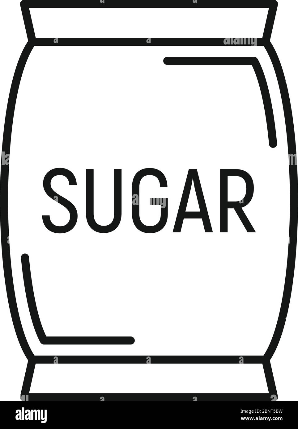 Icona di sacco tessile zucchero. Profilo zucchero tessile sacco icona vettore per web design isolato su sfondo bianco Illustrazione Vettoriale