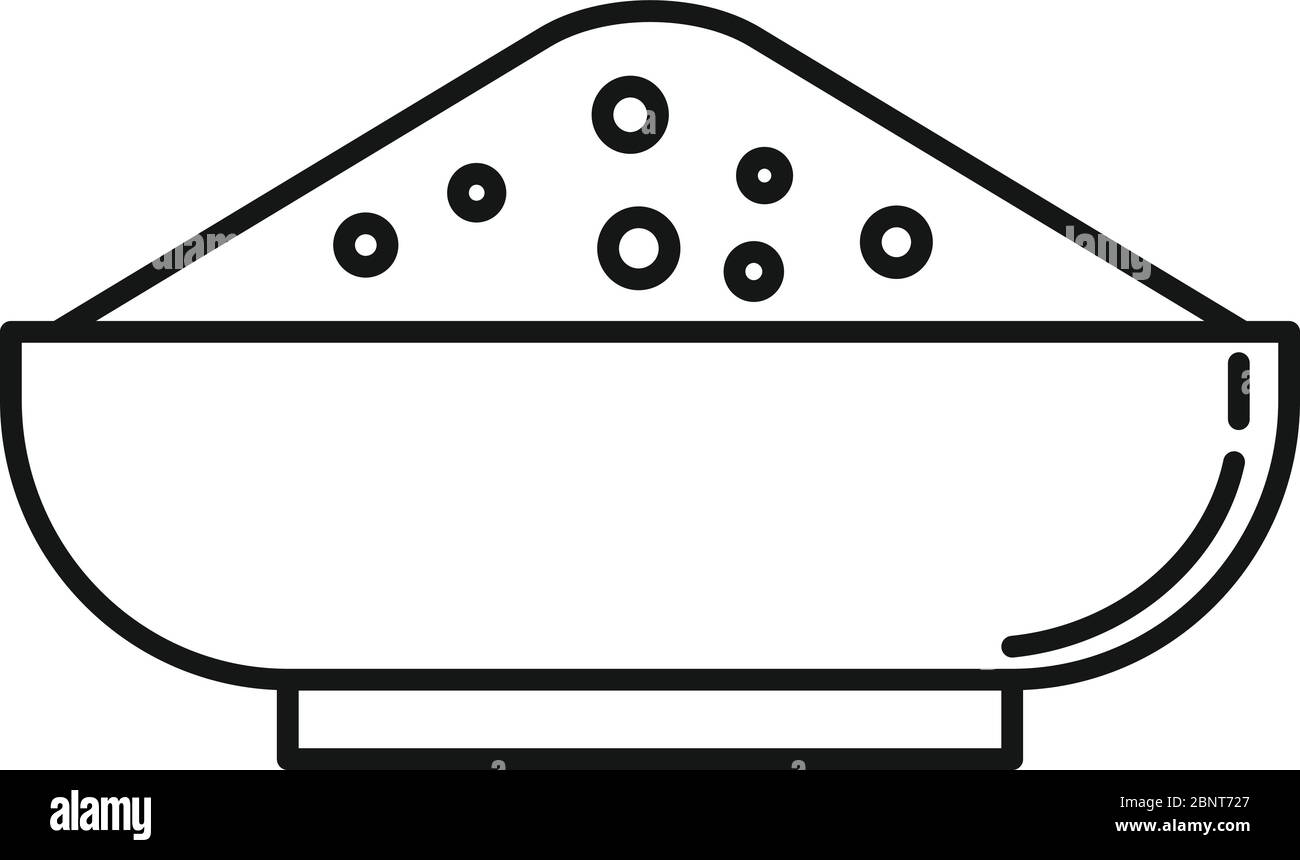 Icona zucchero piatto. Icona vettoriale zucchero della piastra di contorno per il web design isolato su sfondo bianco Illustrazione Vettoriale