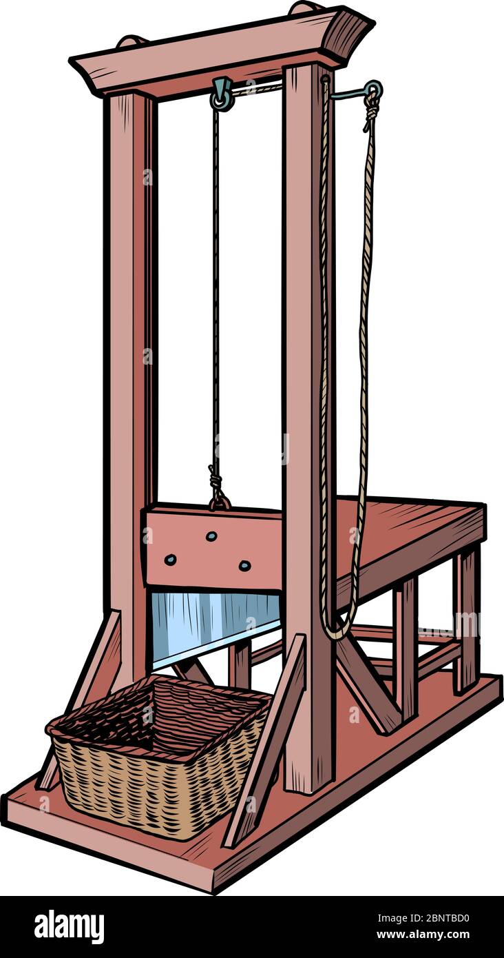 ghigliottina. Un'arma di esecuzione della rivoluzione francese Illustrazione Vettoriale