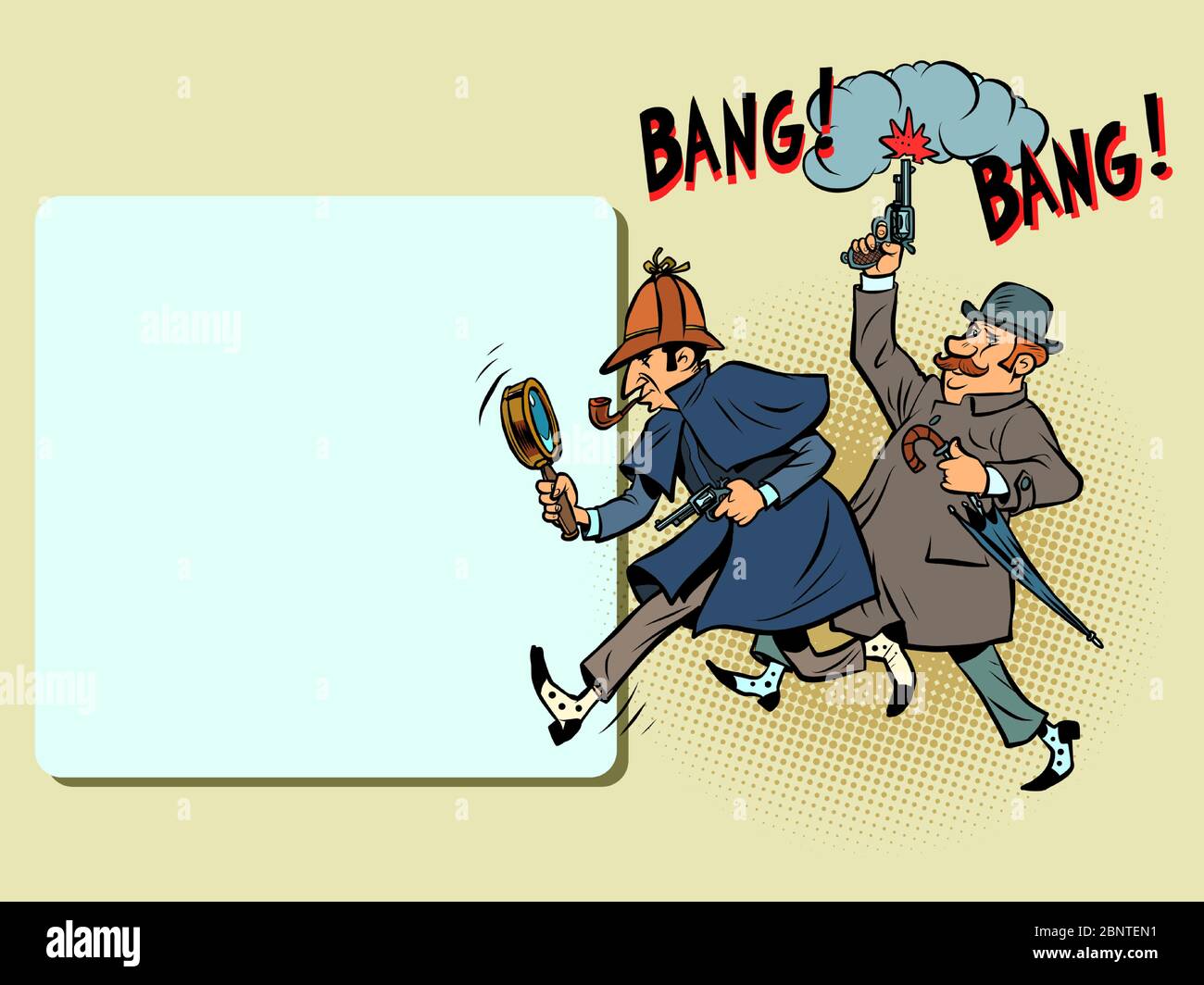 Detective Holmes e Dr. Watson Illustrazione Vettoriale