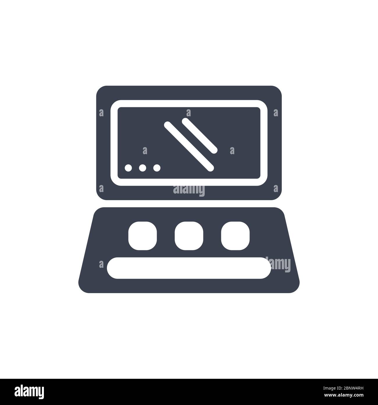 Immagine vettoriale dell'icona o del logo del computer portatile con colore nero e stile di design glifo Illustrazione Vettoriale