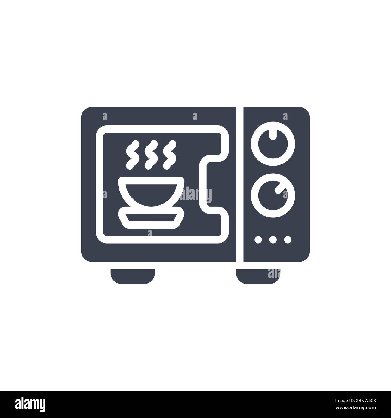 Illustrazione vettoriale di un'icona o logo a microonde con colore nero e stile di disegno glifo Illustrazione Vettoriale