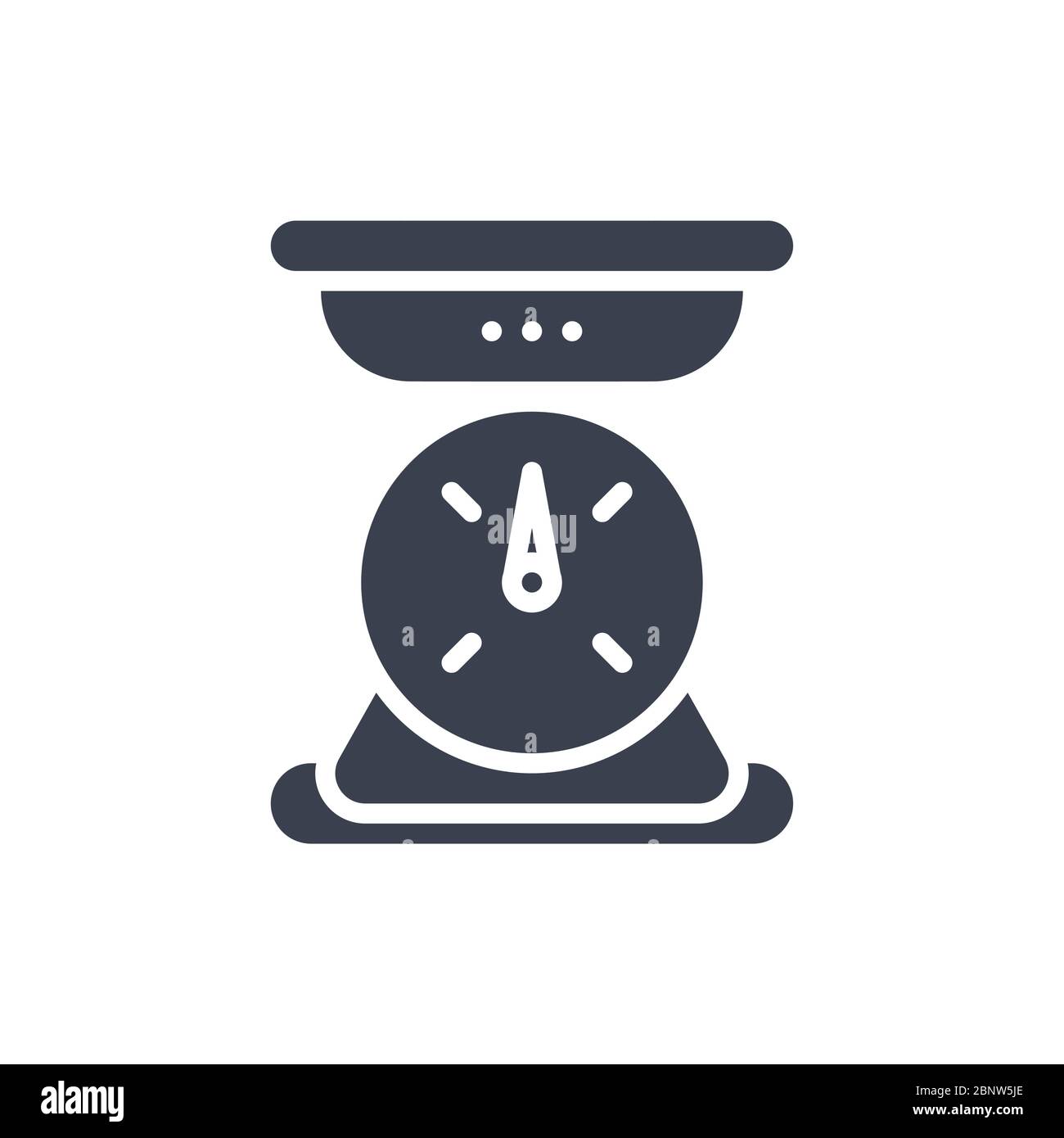 Illustrazione vettoriale di un'icona o logo della scala di peso con colore nero e stile di disegno glifo Illustrazione Vettoriale