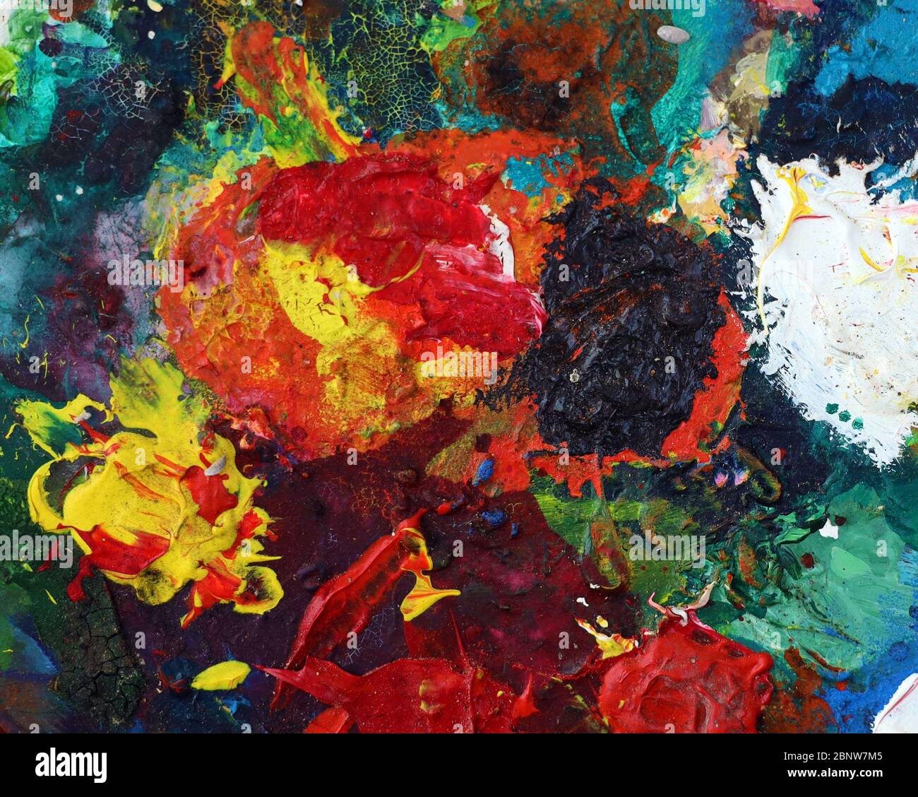 Pittura Astratta Tavolozze Di Artisti Saubed Con Vernice Mista Immagini Astratte Colorate Moduli Non Rappresentativi Full Frame Foto Stock Alamy