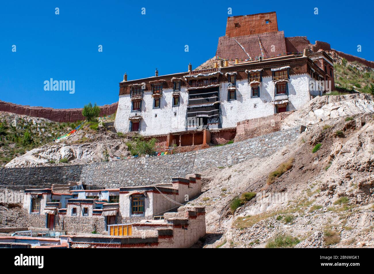 Paelkhor monastero Pelkhor Chode, Gyantse, Gyangze, Tibet, Cina. Il Monastero di Pelkor Chode si trova a nord-est di Gyantse, a 3900 metri sopra s. Foto Stock