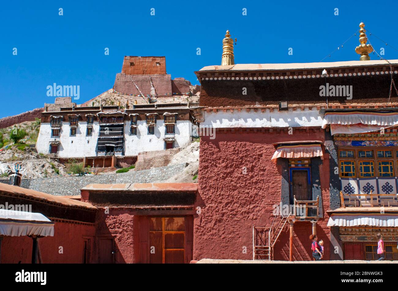 Paelkhor monastero Pelkhor Chode, Gyantse, Gyangze, Tibet, Cina. Il Monastero di Pelkor Chode si trova a nord-est di Gyantse, a 3900 metri sopra s. Foto Stock