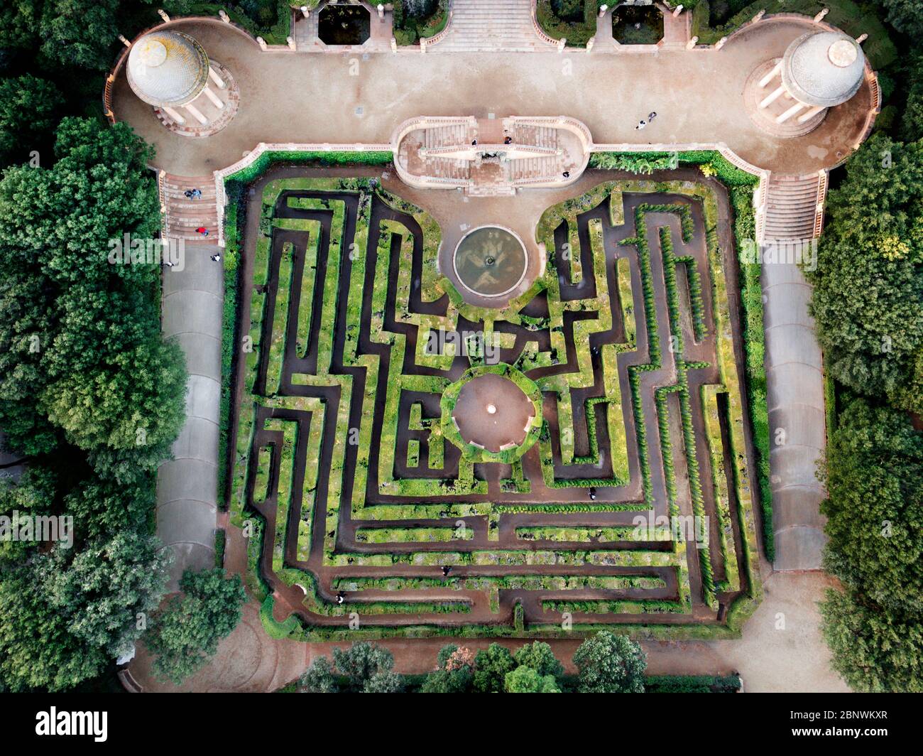 Parco labirinto o Laberint d'Horta vista aerea Barcellona Catalogna Spagna Foto Stock