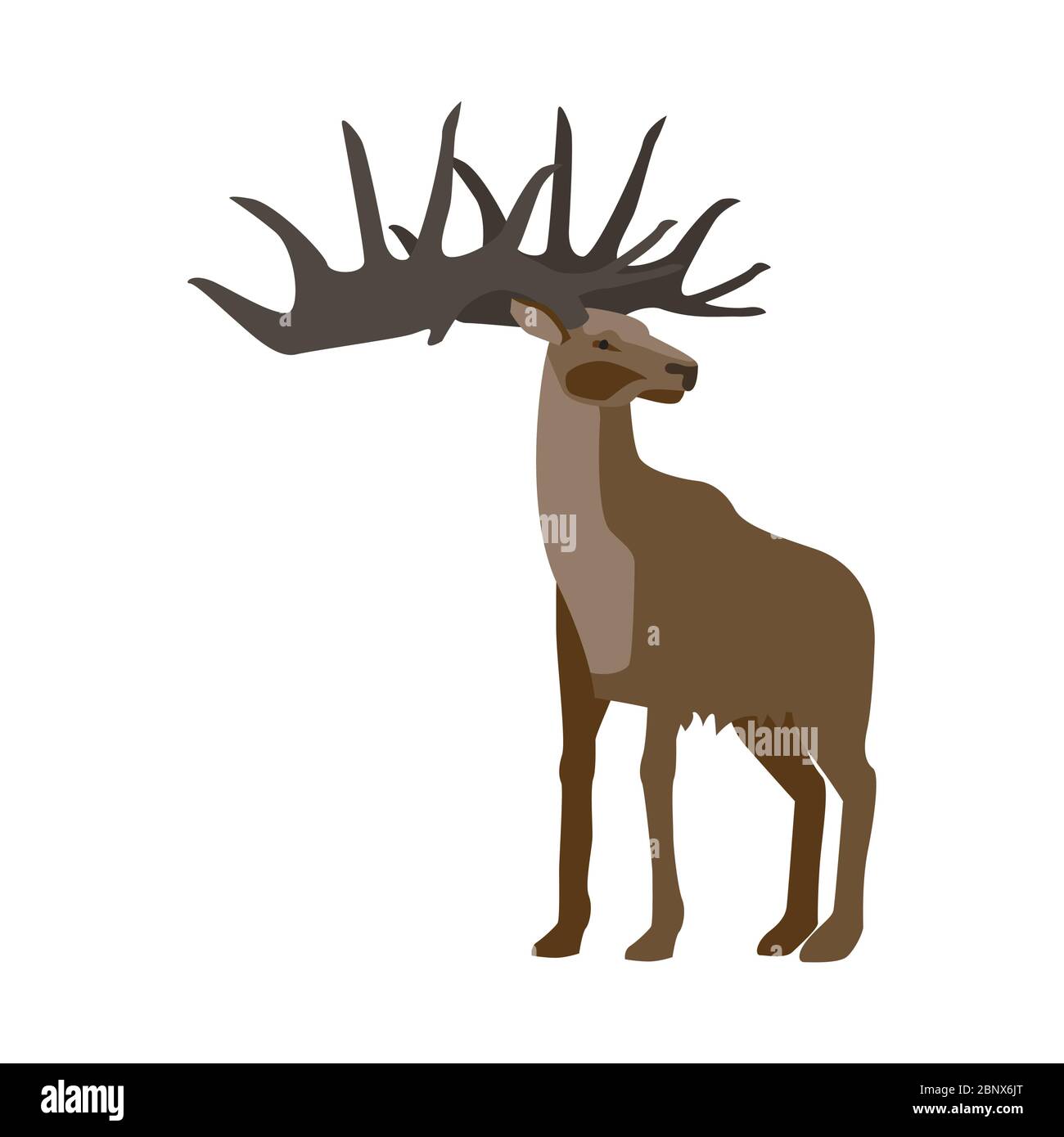 Animale preistorico. Vettore cartoon antico mammifero ghiaccio età estinto animale, cervo Illustrazione Vettoriale