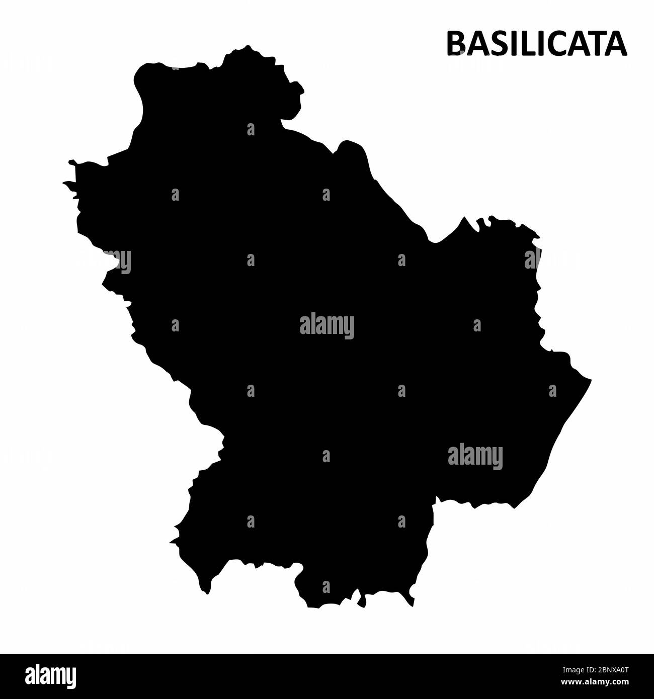 Mappa della regione Basilicata Illustrazione Vettoriale