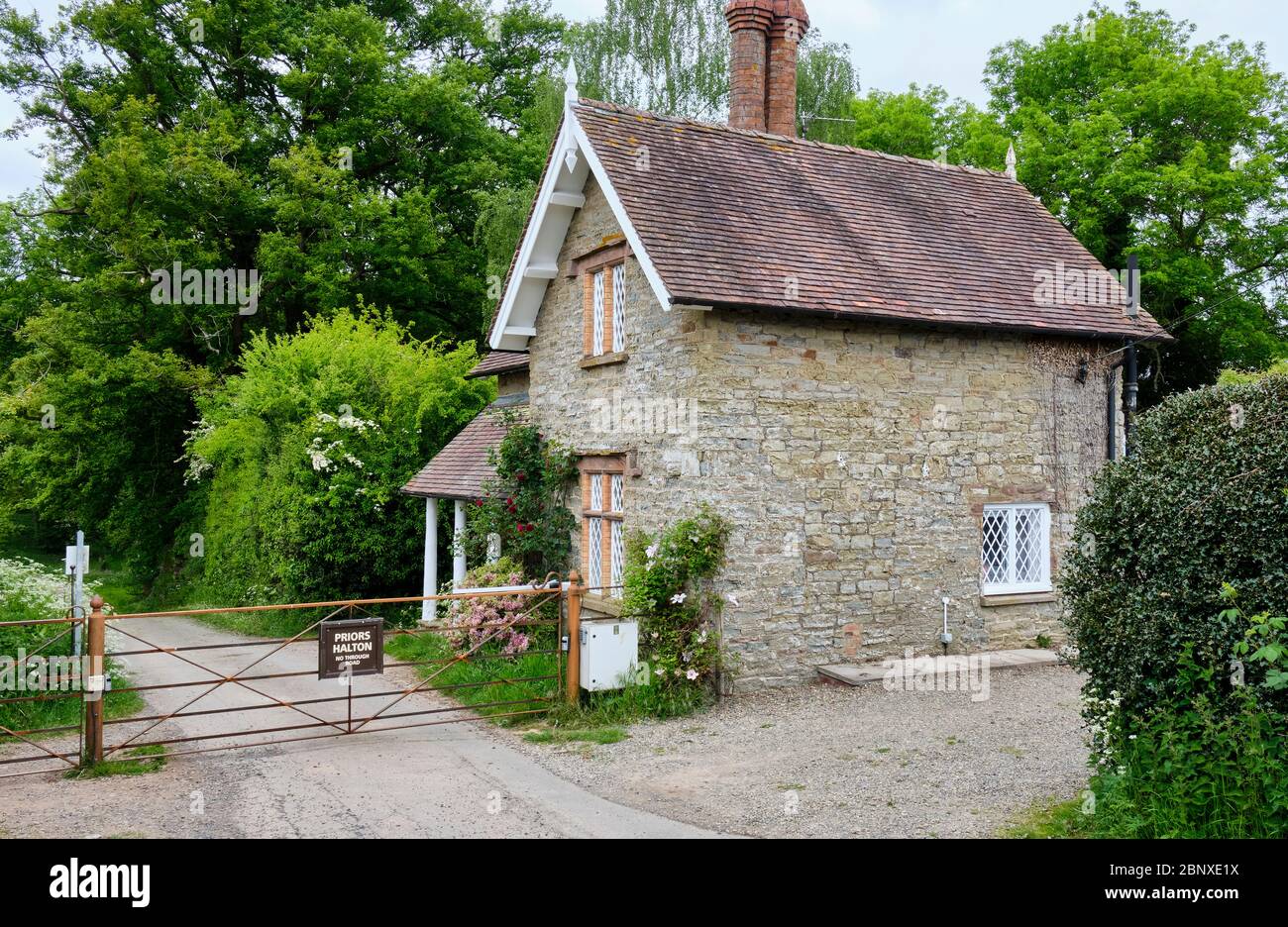Cottage vicino Priors Halton sulla tenuta di Oakly Park, Ludlow, Shropshire Foto Stock