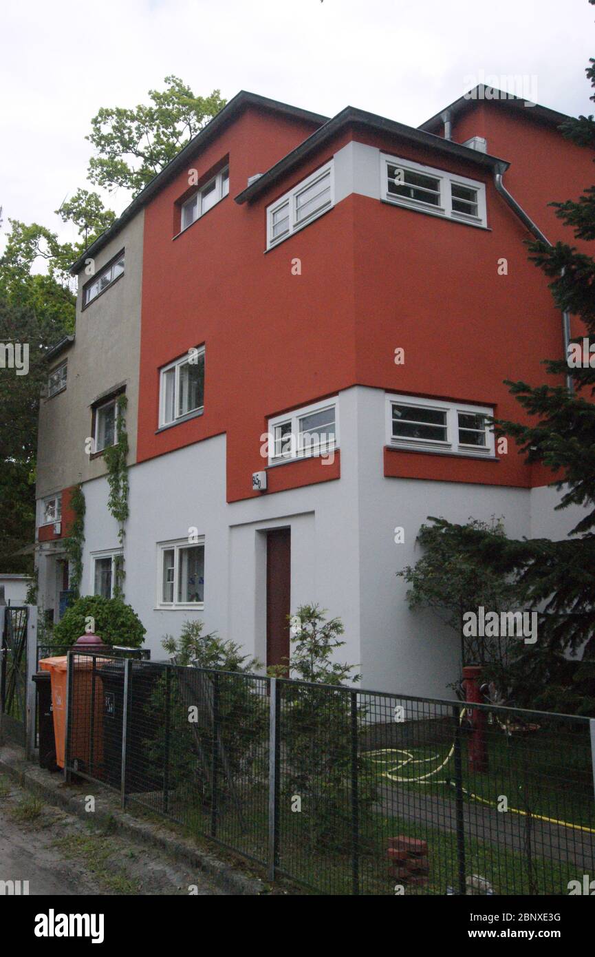 Die 1922 errichtete und unter Denkmalschutz stehende Wohnsiedlung Neu-Jerusalem im Ortsteil Staaken an der Heerstraße in Berlin-Spandau. Foto Stock
