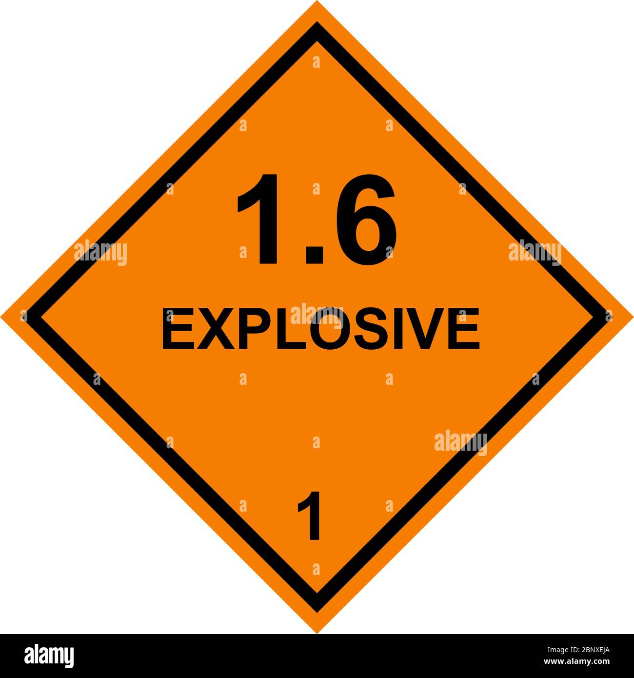 Cartello di pericolo esplosivo. Etichette per merci pericolose classe 1.  Nero su sfondo arancione Immagine e Vettoriale - Alamy