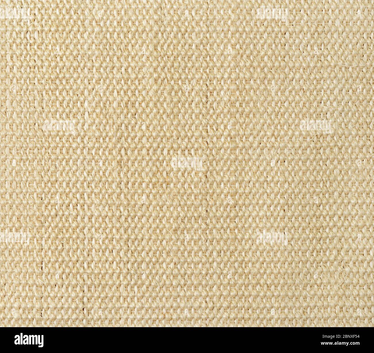 Nuova texture in tessuto di iuta in vimini. Rivestimento del pavimento tessuto da fibre di spessore grosso beige. Tessere plain backgound. Rustico modello astratto. Vista dall'alto. Foto Stock