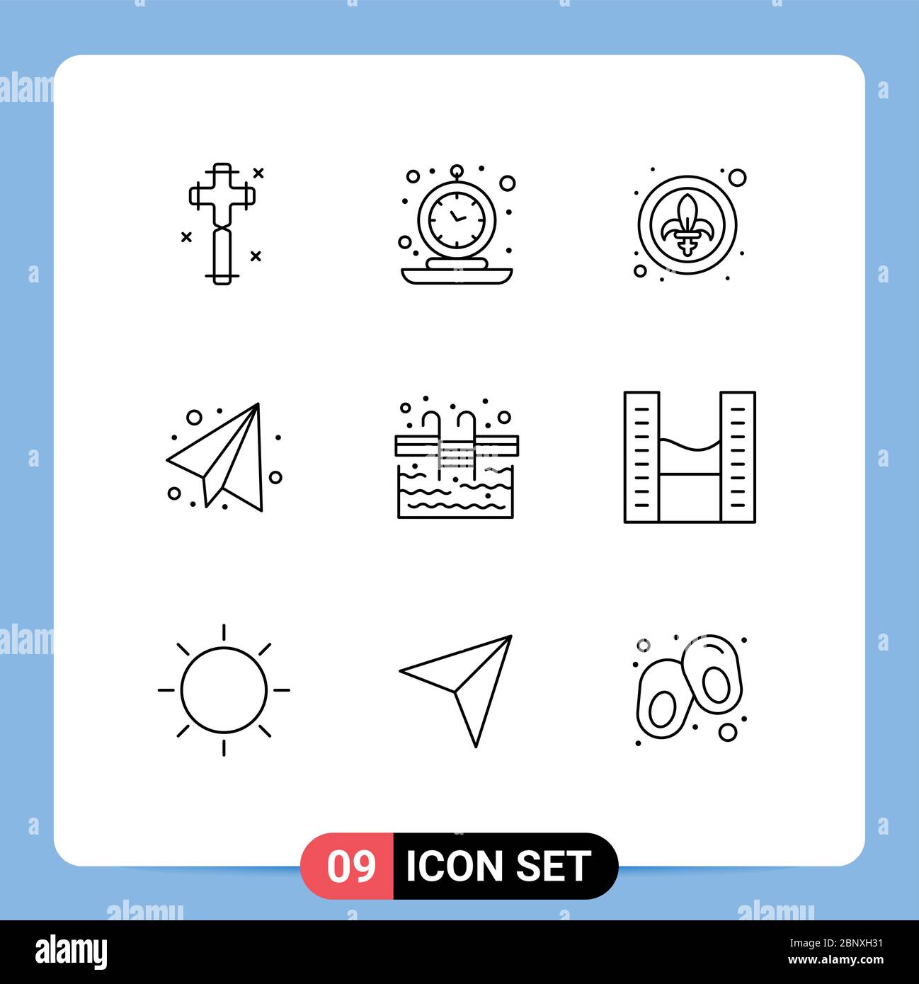 9 icone creative segni e simboli moderni di scale, piano di carta, tempo,  istruzione, lys Editable Vector Design Elements Immagine e Vettoriale -  Alamy