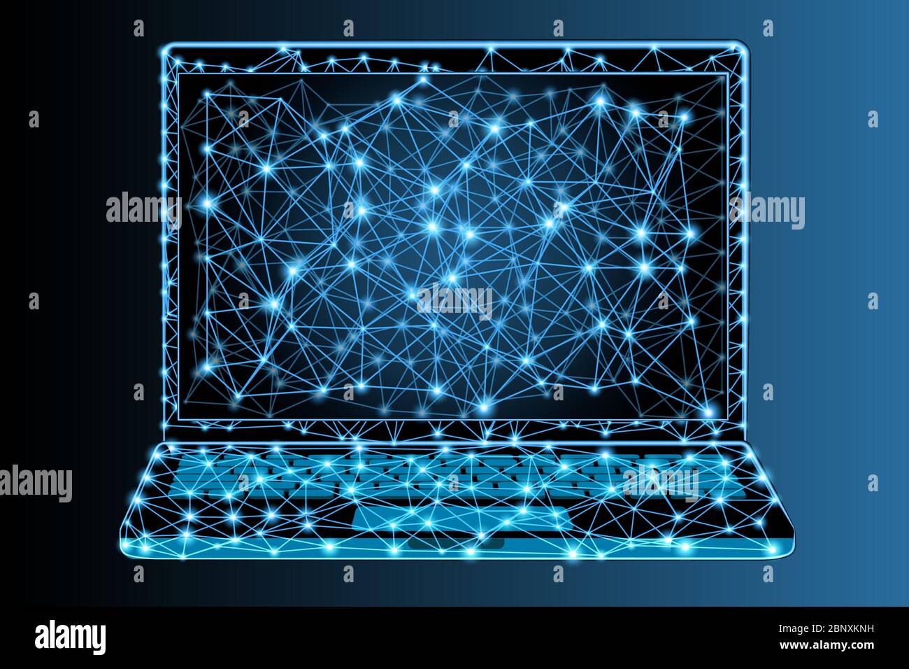 Computer portatile moderno in stile poly basso - illustrazione vettoriale Illustrazione Vettoriale
