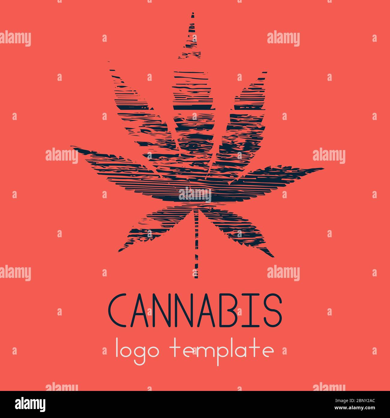 Logo marijuana. Cannabis in uno stile semplice e moderno. Illustrazione Vettoriale