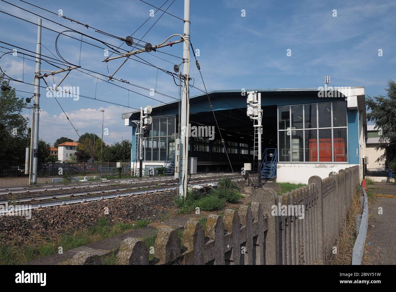 MILANO, Italia. 23 agosto 2019: Stazione della metropolitana Gessate di Milano. Gessate è la stazione di capolinea della linea 2 della metropolitana di Milano, la linea verde. Foto Stock