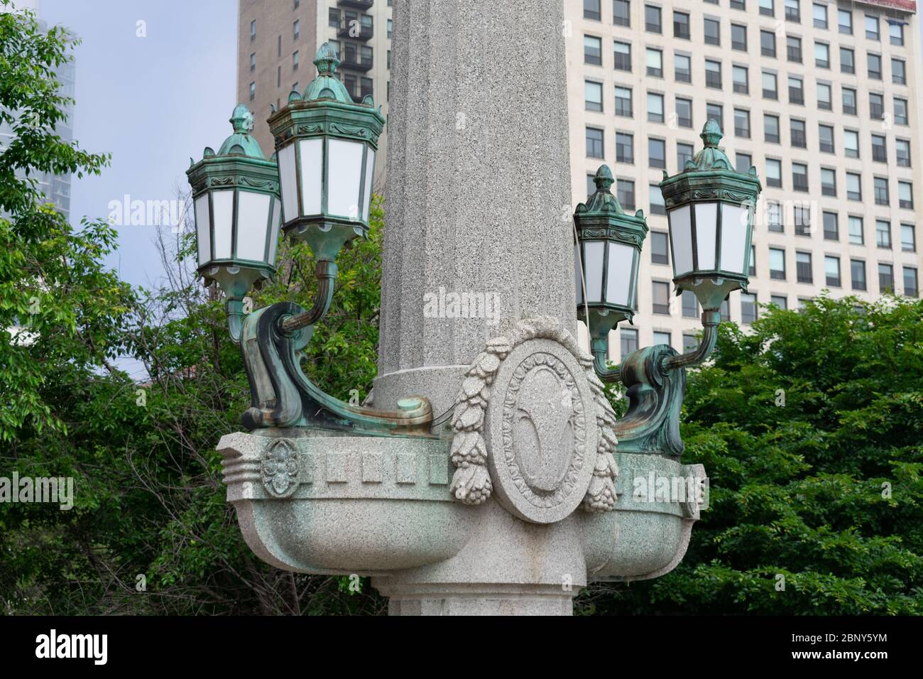 Eleganti luci di strada a Grant Park Chicago Foto Stock