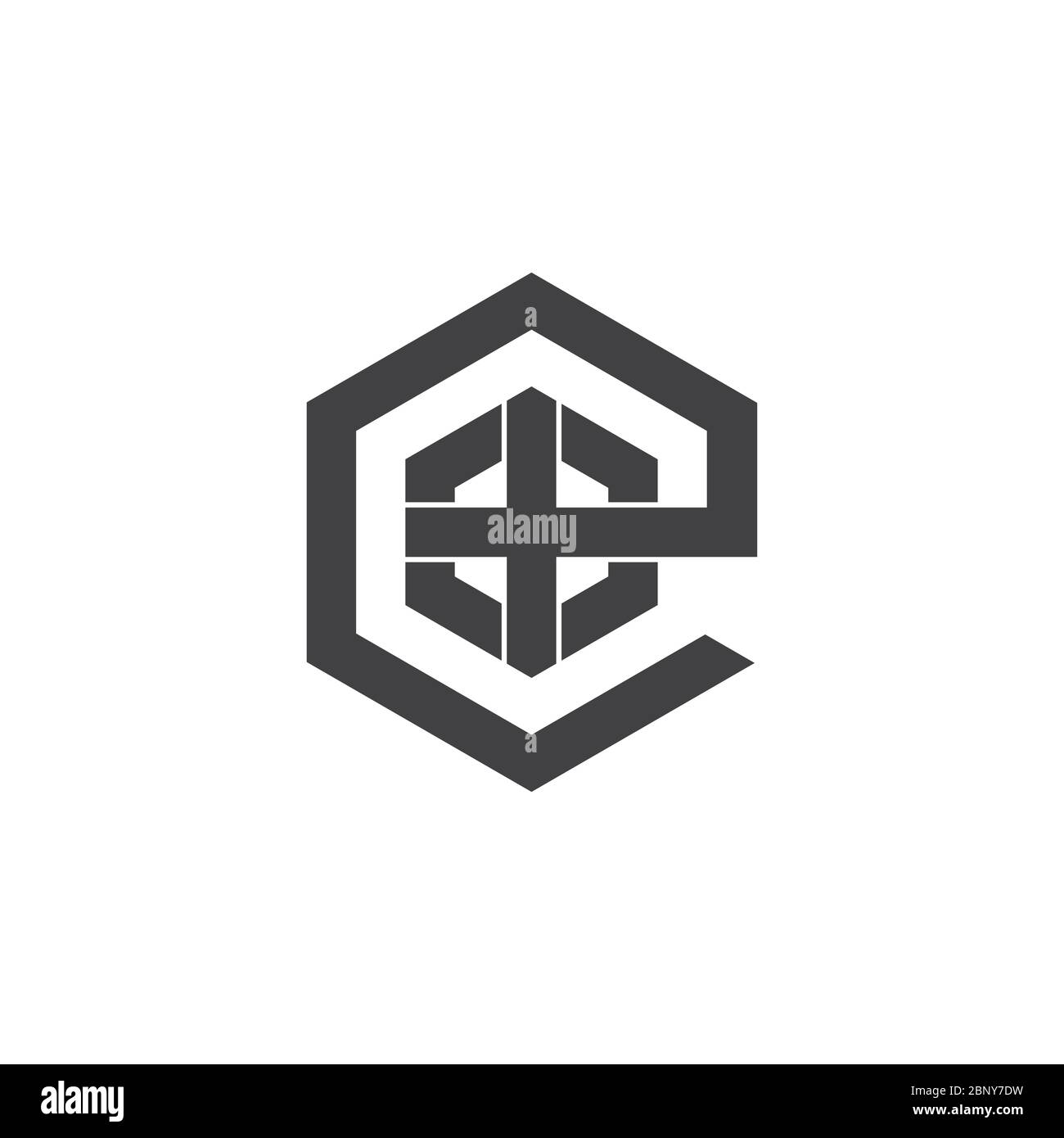 vettore di forma del logo della finestra iniziale della lettera e Illustrazione Vettoriale