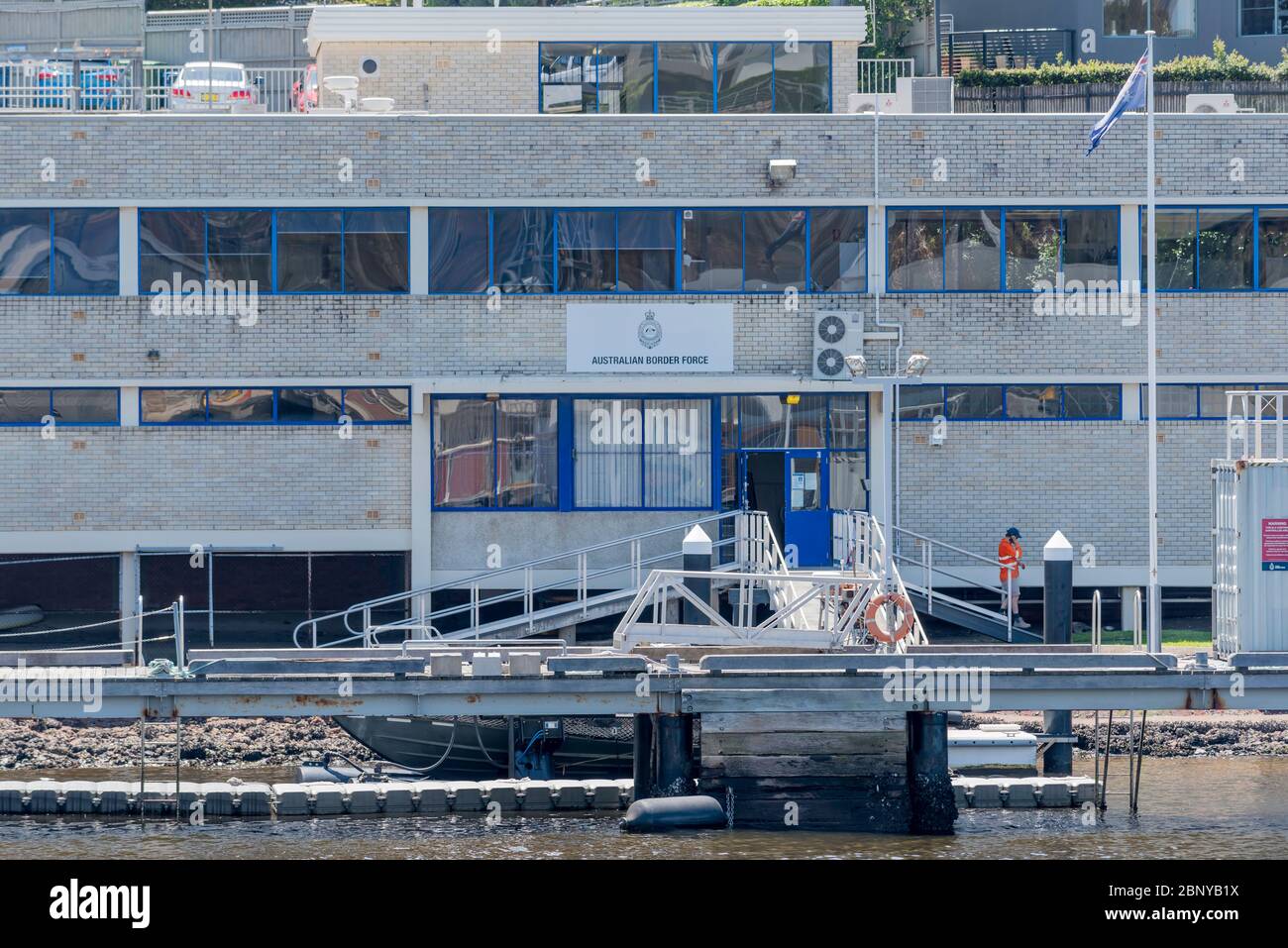 Gli uffici e il porto turistico della Border Force australiana a Neutral Bay all'interno del porto di Sydney, nel nuovo Galles del Sud, Australia Foto Stock