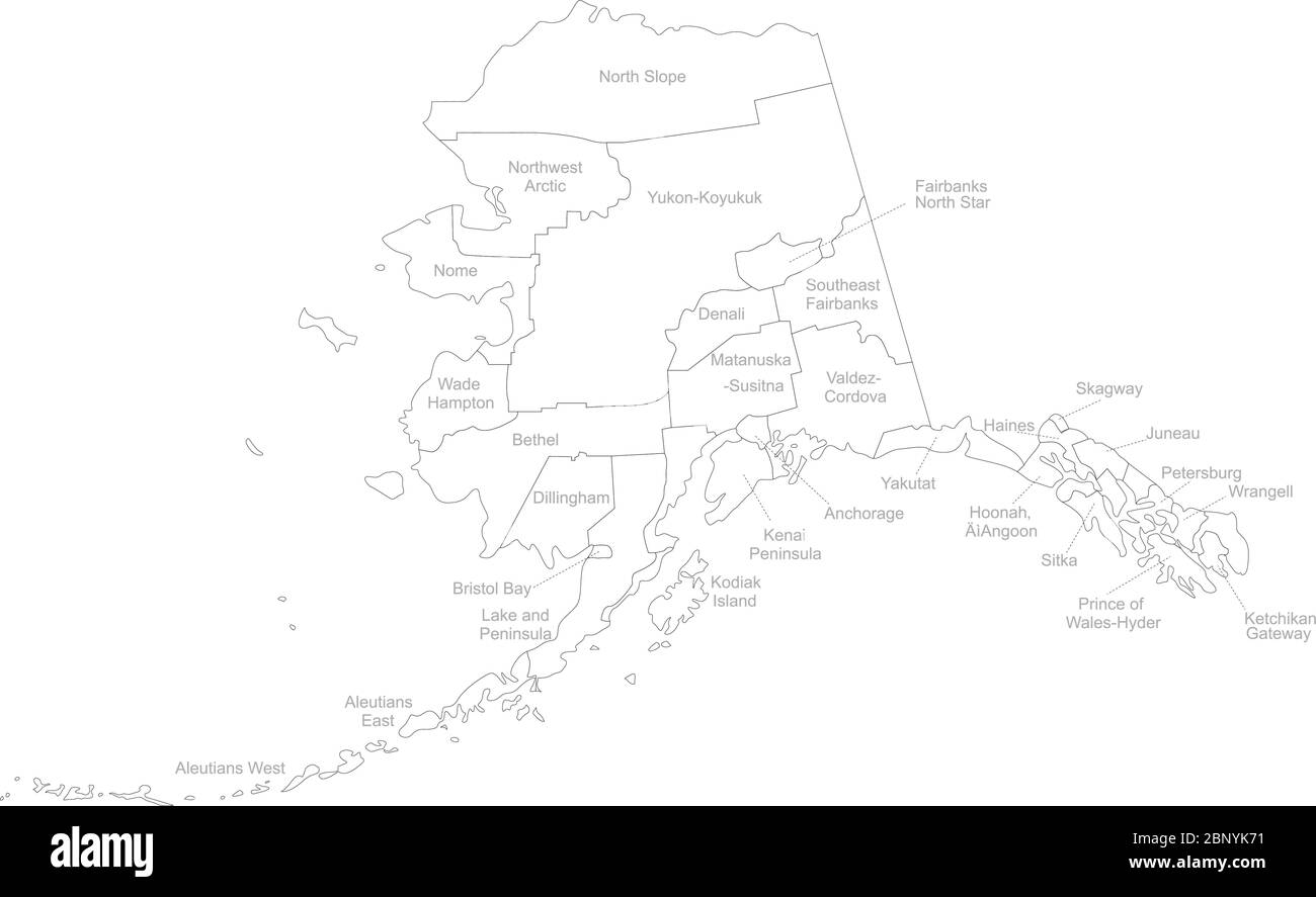 Vettore mappa stato Alaska. Sfondo bianco. Perfetto per concetti aziendali, sfondi, sfondo, grafico, etichetta, adesivo, presentazione e sfondo. Illustrazione Vettoriale