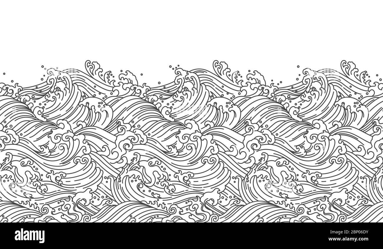 Sfondo senza giunture orientale. Illustrazione di una linea Illustrazione Vettoriale