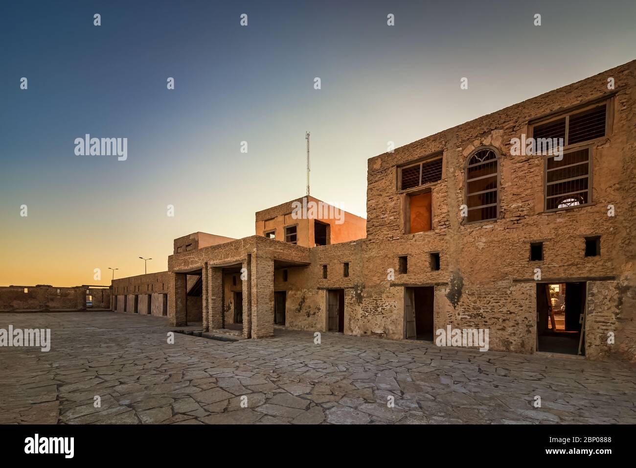 Vista interna dello storico porto di al-Uqair in Arabia Saudita. Foto Stock