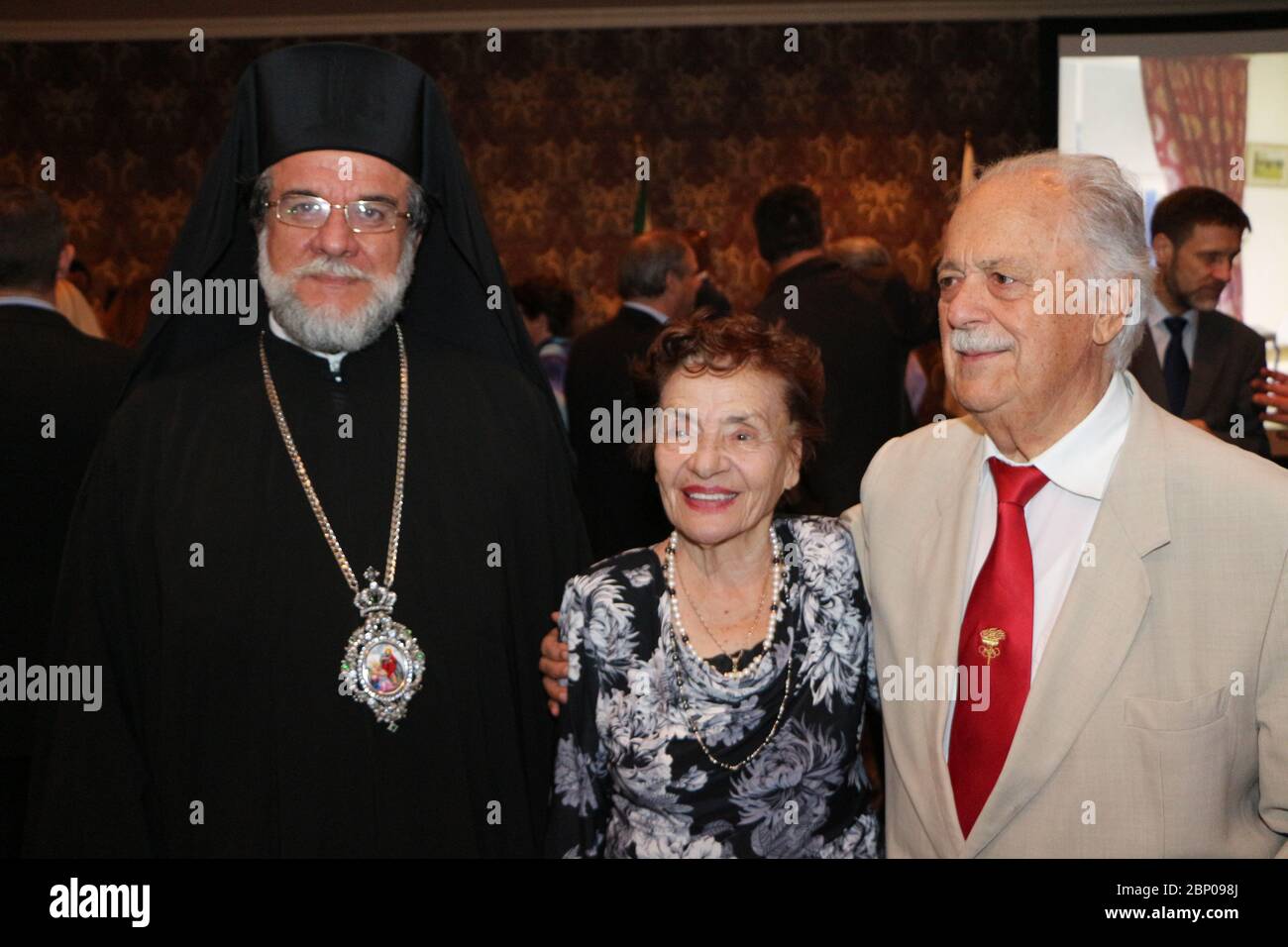Damaskinos, Kiria Mary Vassiliou e l'avvocato George Bizos Foto Stock
