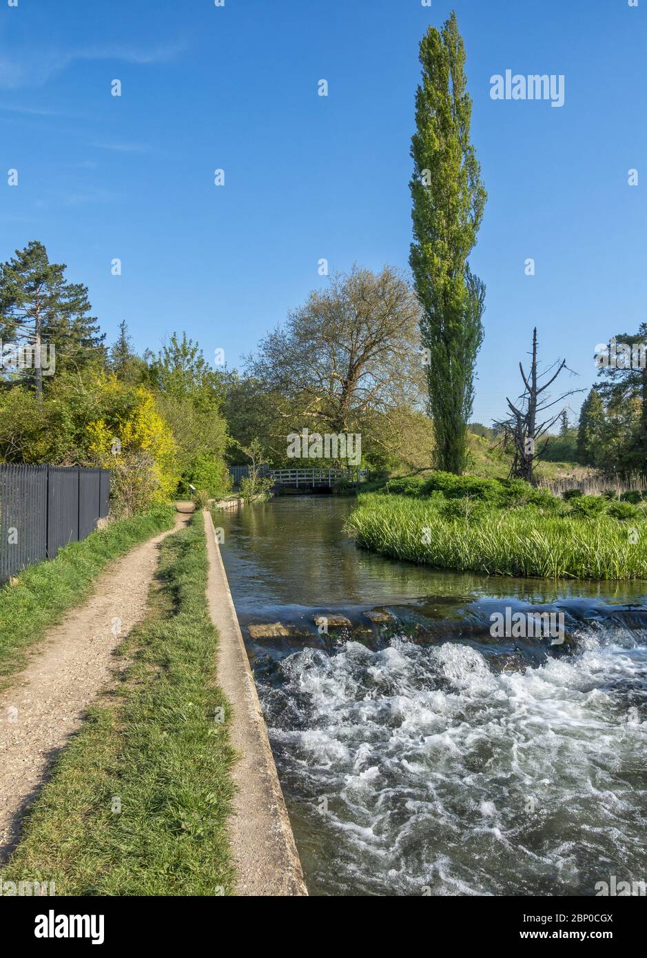 La via Itchen tra Eastleigh e Southampton. Un sentiero a lunga distanza che segue il fiume Itchen nell'Hampshire, Inghilterra, Regno Unito Foto Stock