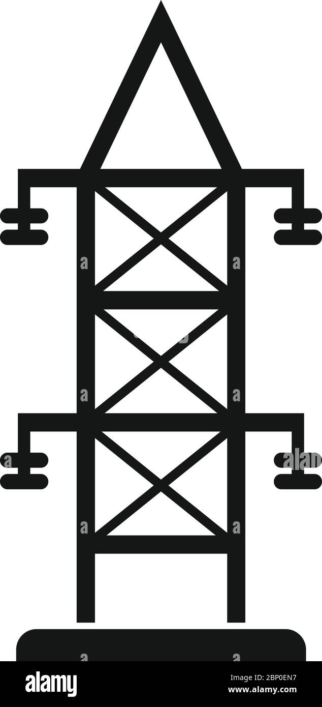 Icona della torre elettrica. Semplice illustrazione dell'icona vettoriale della torre elettrica per il web design isolato su sfondo bianco Illustrazione Vettoriale