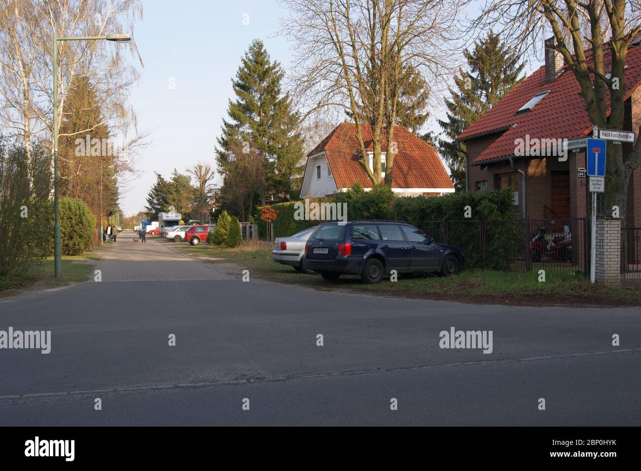 Die Straße Luftschifferweg a Berlino-Spandau. Foto Stock