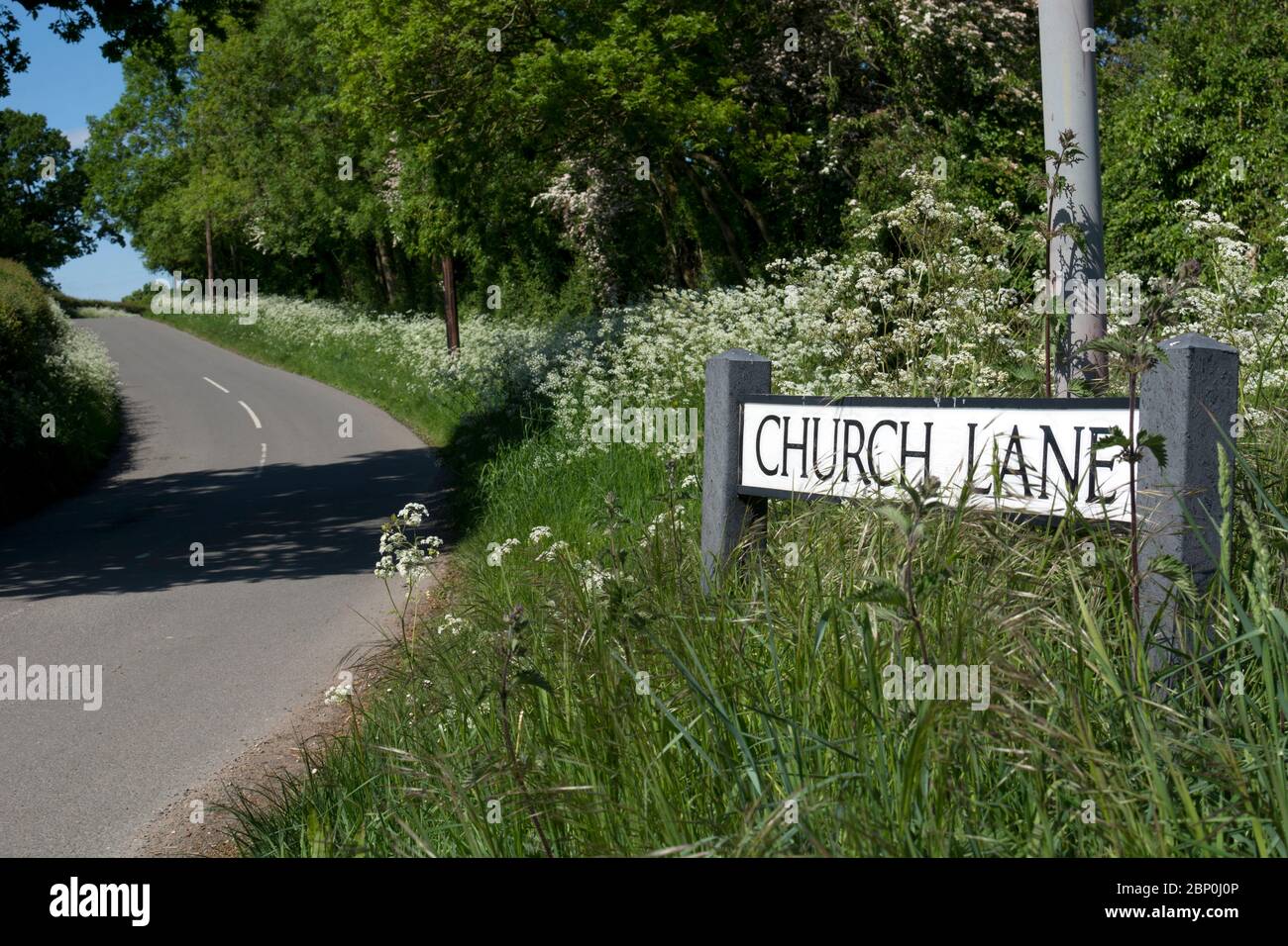 Church Lane, Budbrooke, Warwickshire, Inghilterra, Regno Unito Foto Stock