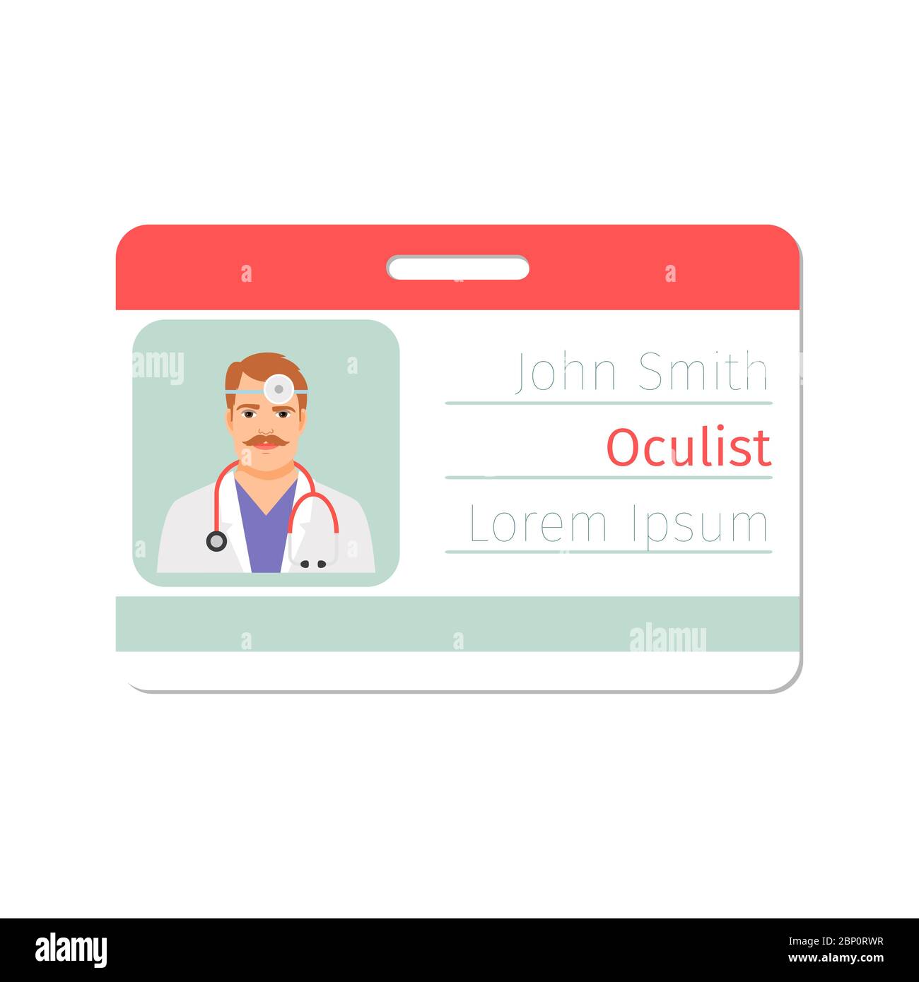 Modello di badge oculista per l'industria della medicina o del design dei giochi. Illustrazione vettoriale Illustrazione Vettoriale