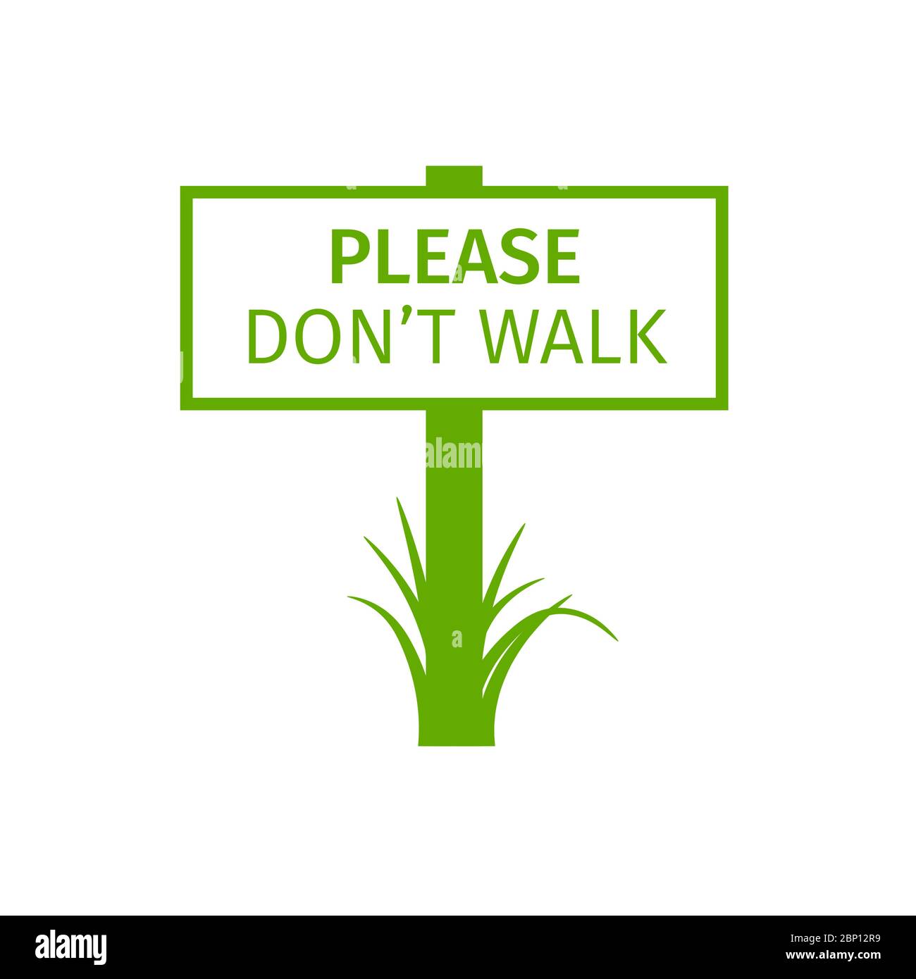 Cartello verde del parco, non camminare, illustrazione vettoriale Illustrazione Vettoriale
