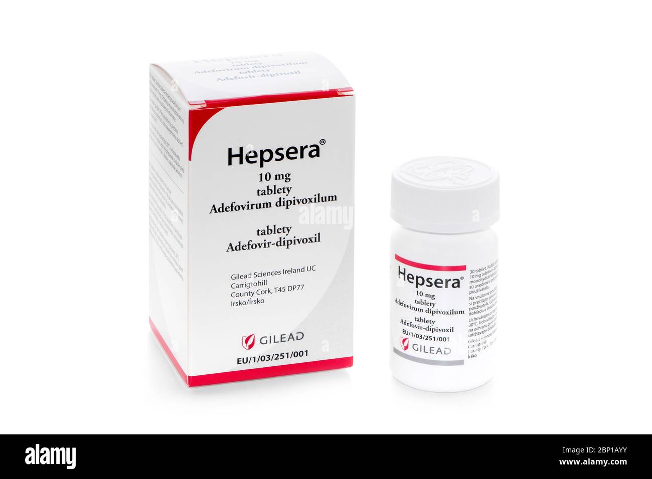 Pacchetto isolato di trattamento con Hepsera Foto Stock