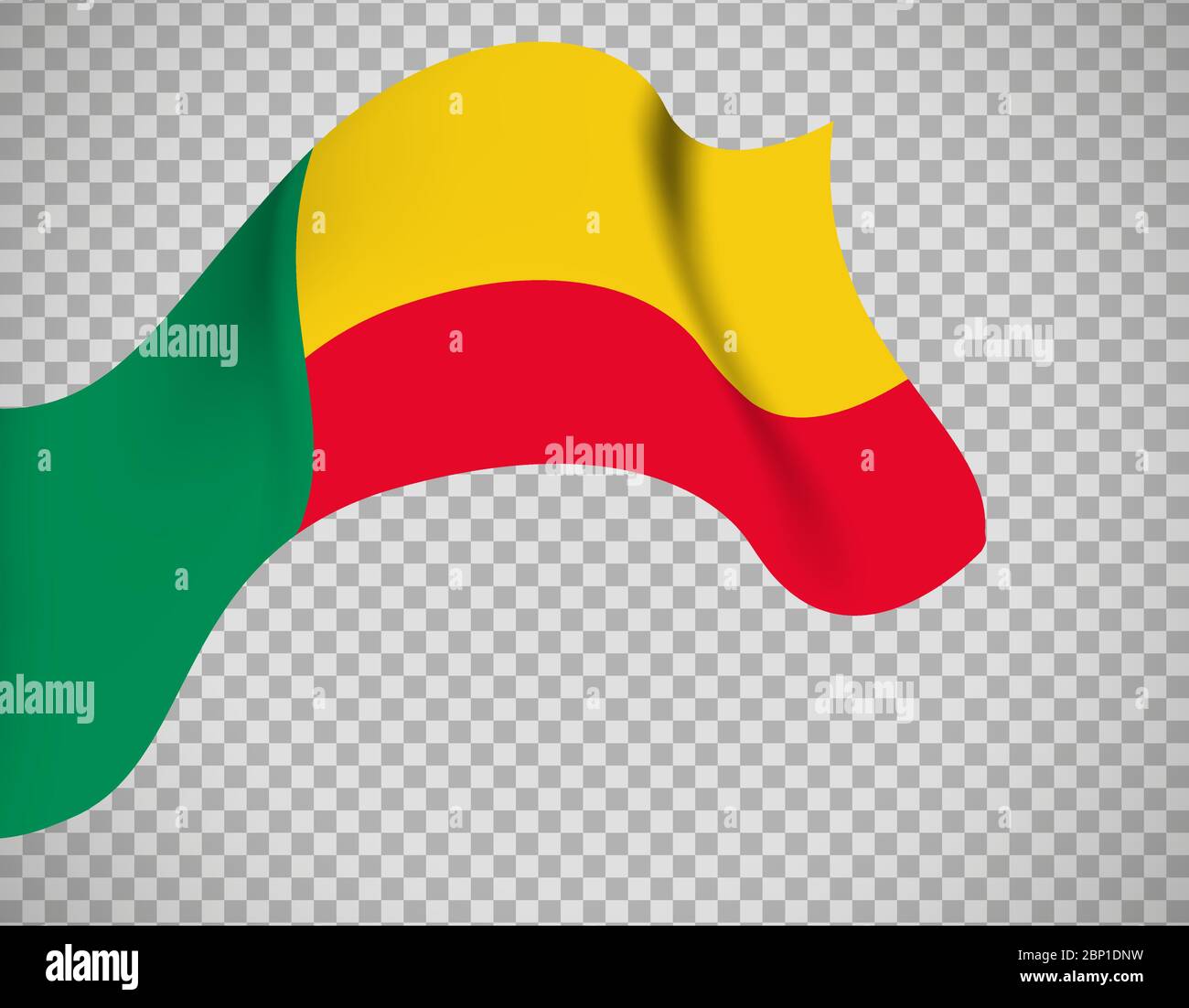 Icona della bandiera Benin su sfondo trasparente. Illustrazione vettoriale Illustrazione Vettoriale