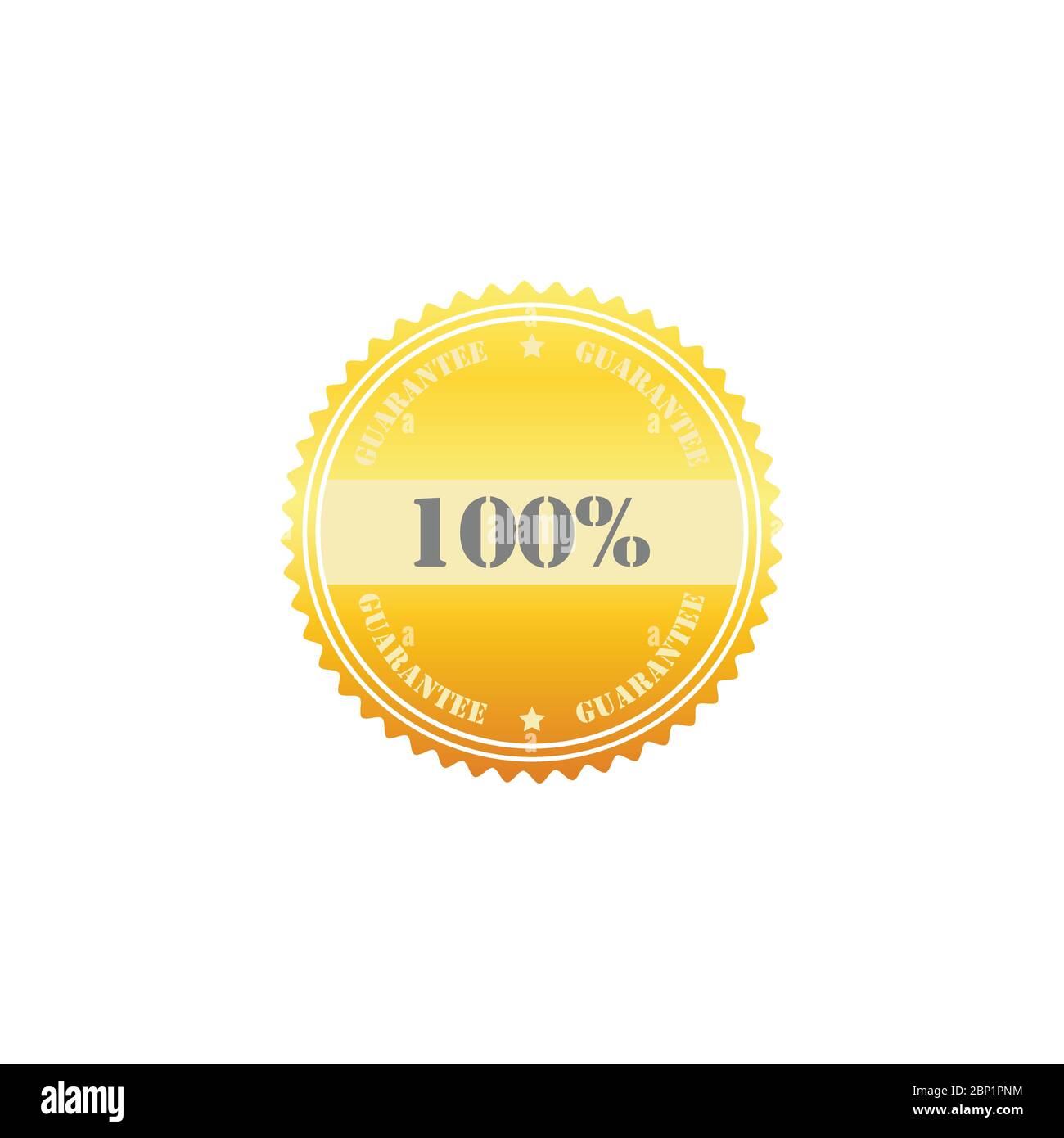 Immagine vettoriale del segno di sigillo di garanzia del 100% in oro. 100% garanzia simbolo di sigillo oro disegno vettoriale Illustrazione Vettoriale
