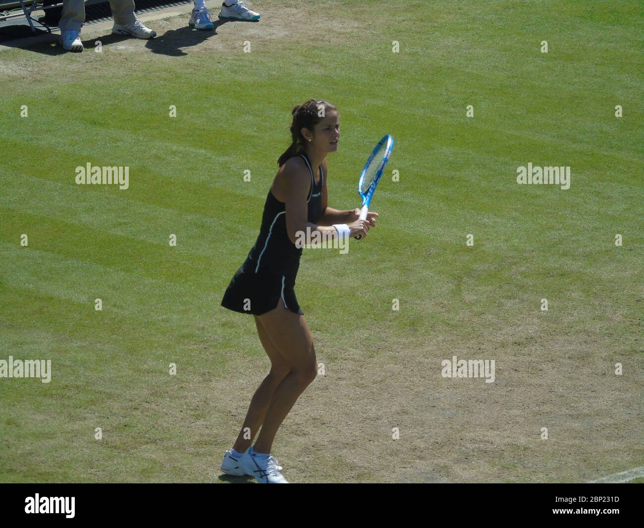 Julia Goerges, della Germania, ha giocato un match di tennis contro Petra Kvitova (Repubblica Ceca) venerdì 22 giugno 2018, Birmingham, Inghilterra, Regno Unito - Edgbaston Foto Stock