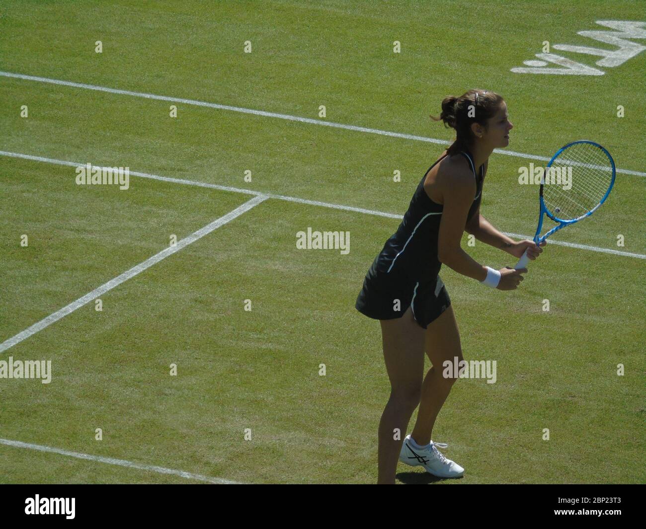 Julia Goerges, della Germania, ha giocato un match di tennis contro Petra Kvitova (Repubblica Ceca) venerdì 22 giugno 2018, Birmingham, Inghilterra, Regno Unito - Edgbaston Foto Stock