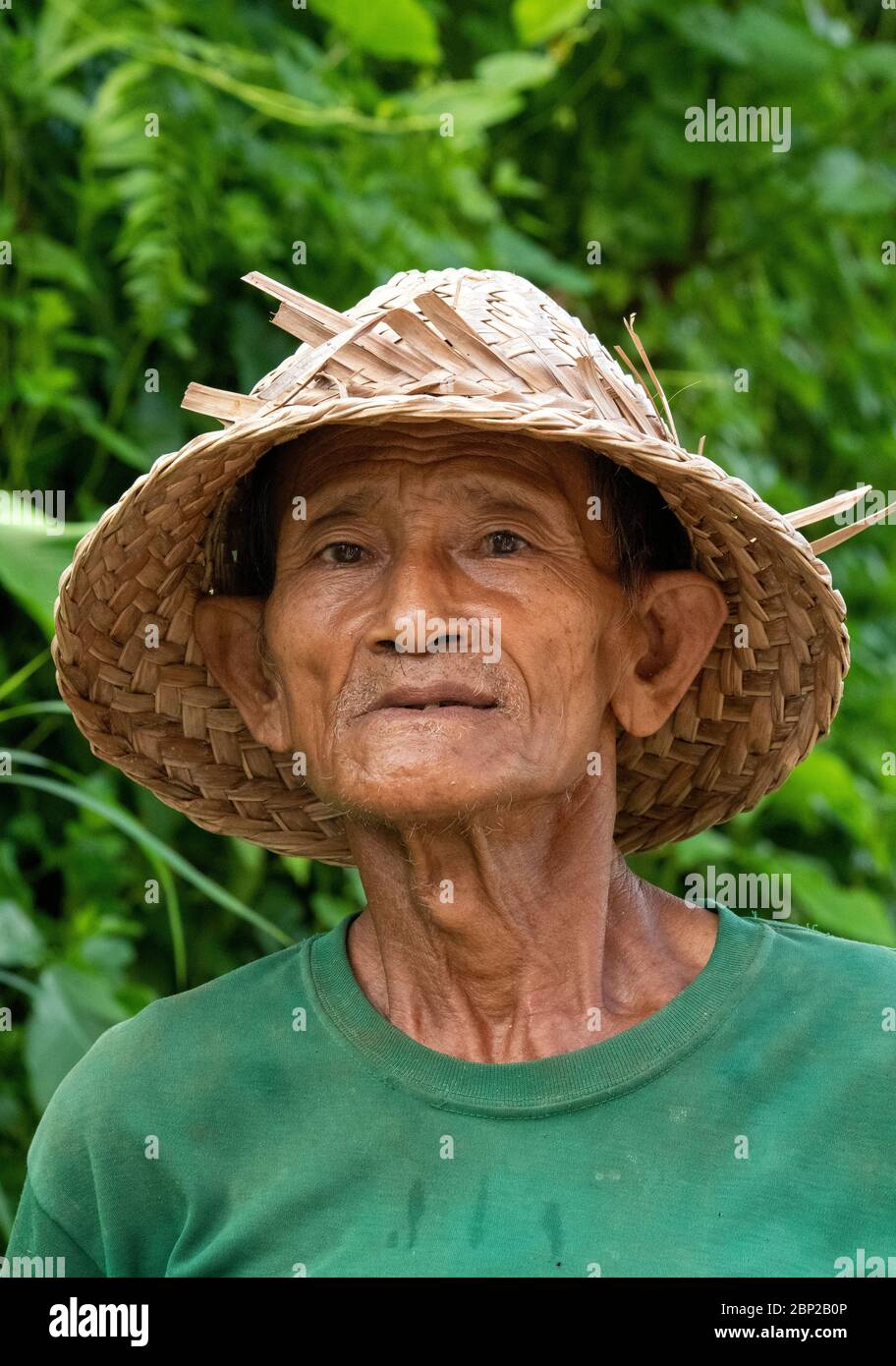 Ritratto di un contadino vicino a Ubud Bali Foto Stock