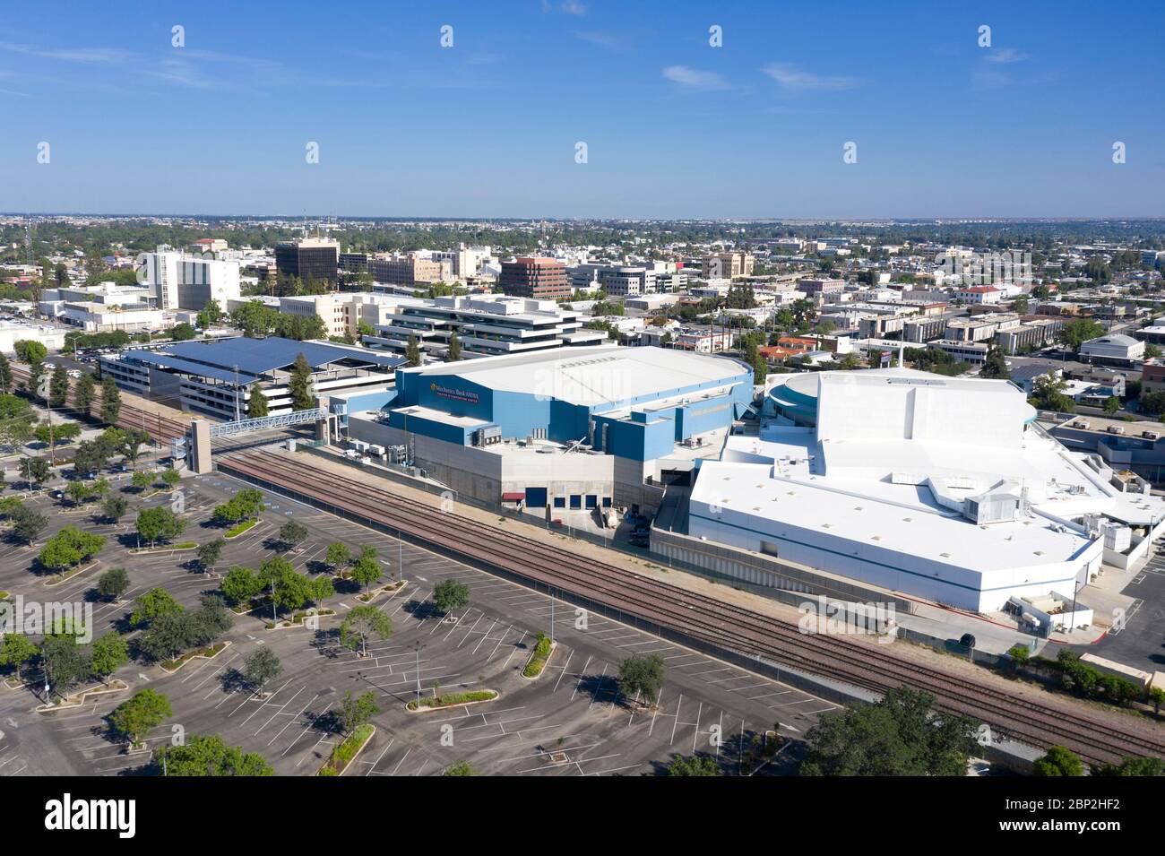 Vista aerea del centro di Bakersfield, California Foto Stock