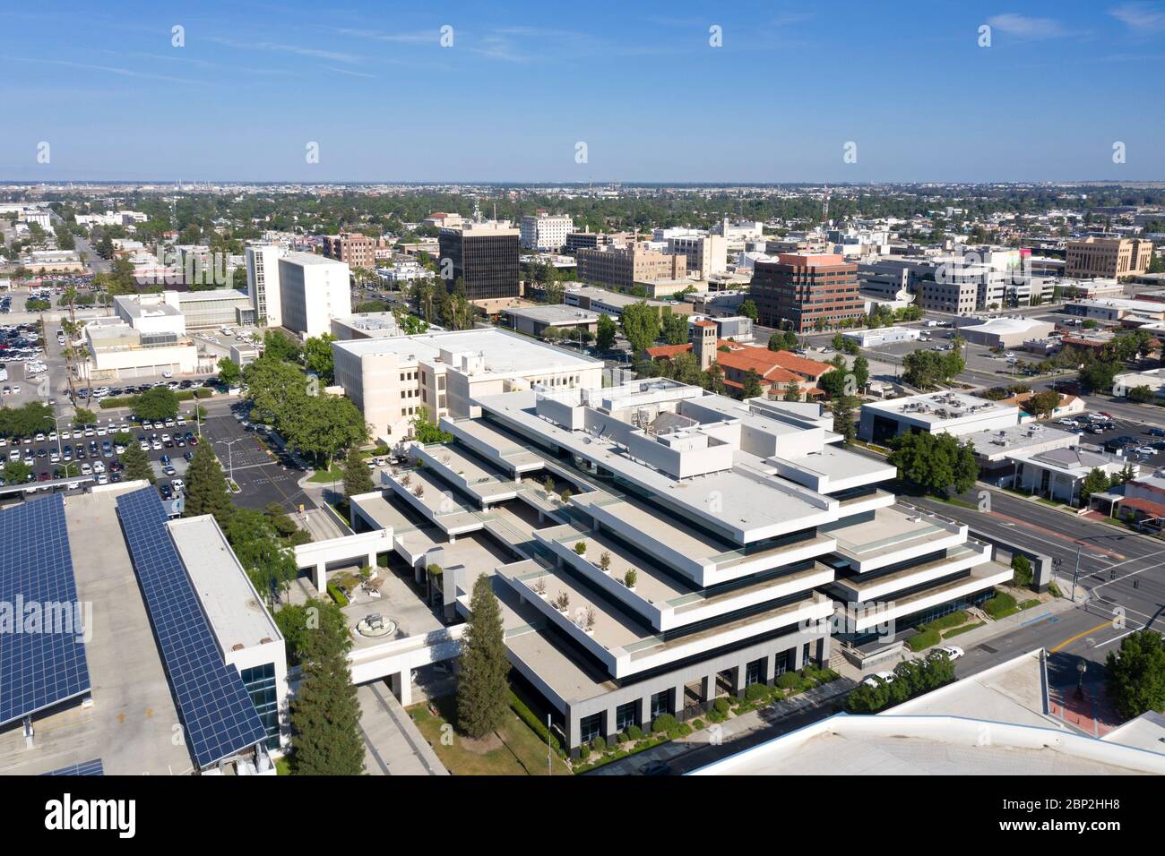 Vista aerea del centro di Bakersfield, California Foto Stock