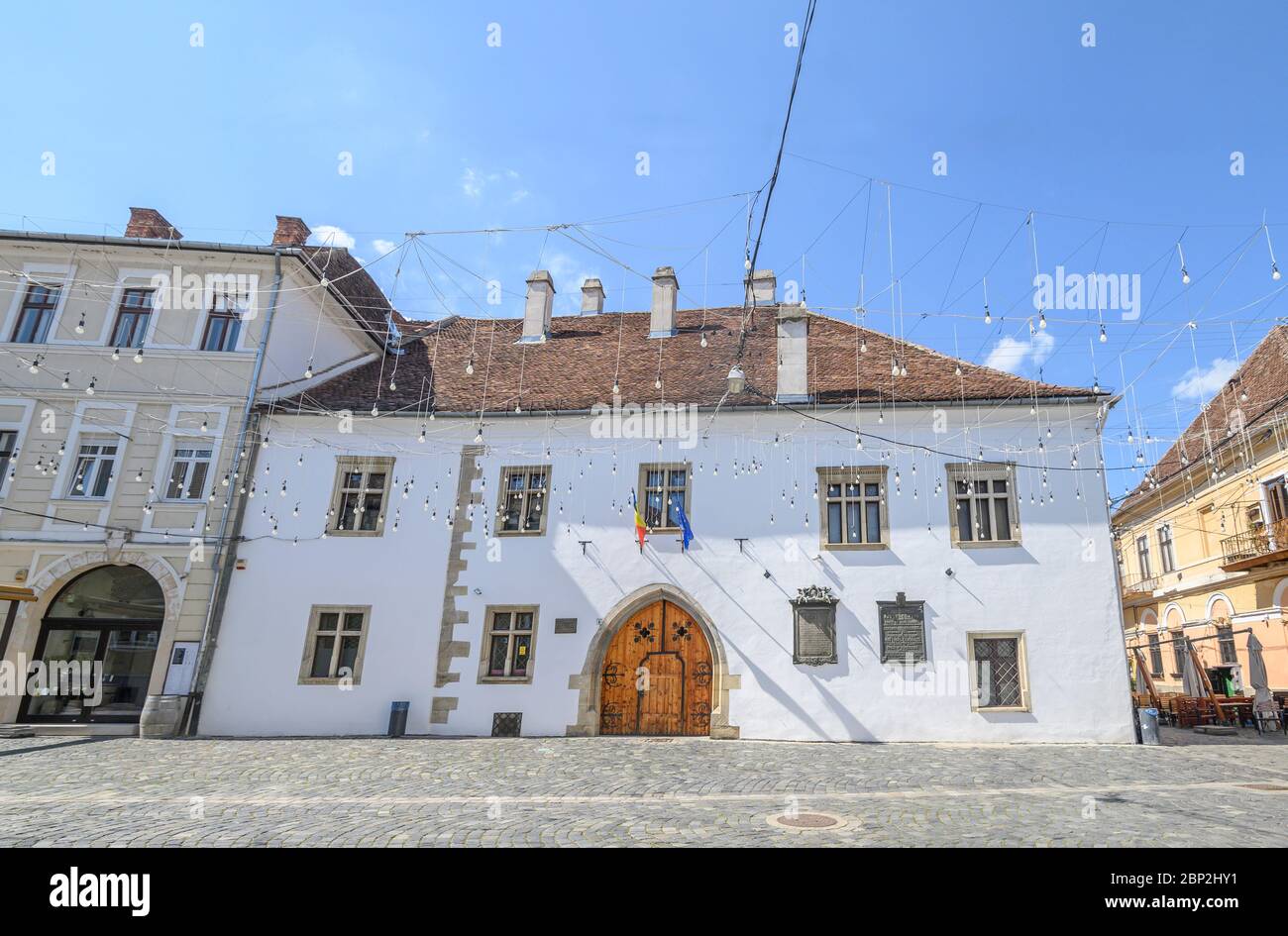 Casa quattrocentesca di Mattia Corvino, uno dei più antichi edifici in Cluj  Napoca, la seconda città più popolosa della Romania Foto stock - Alamy