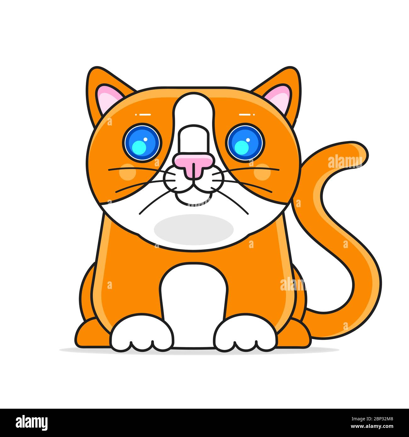 Red Kitten in un semplice stile cute, illustrazioni vettoriali isolate. Illustrazione Vettoriale