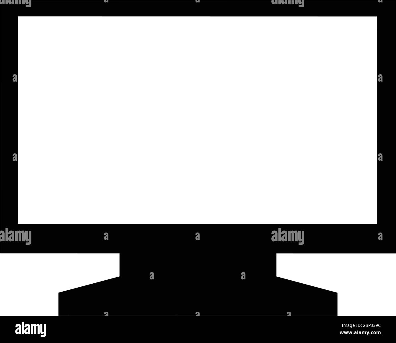 icona dello schermo del computer in stile piatto isolata su sfondo bianco Illustrazione Vettoriale