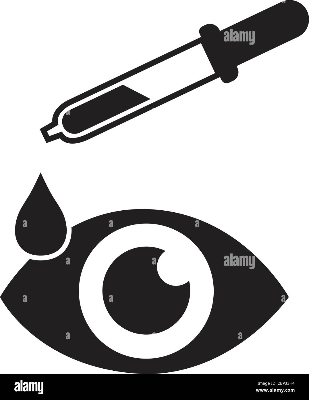 Icona goccia occhio salute icona occhio vettore occhio isolato su bianco Illustrazione Vettoriale