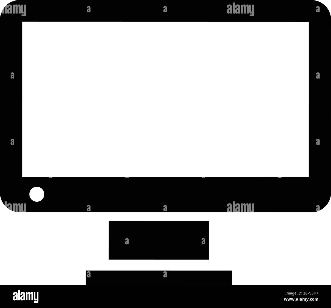 Vettore icona schermo monitor isolato su bianco Illustrazione Vettoriale