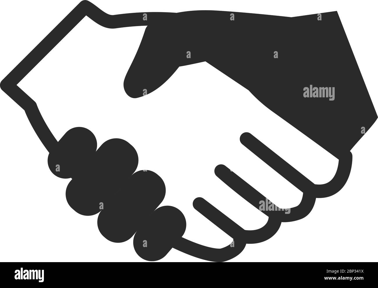 Linea di icone di partnership e accordo e stile piatto isolato Illustrazione Vettoriale