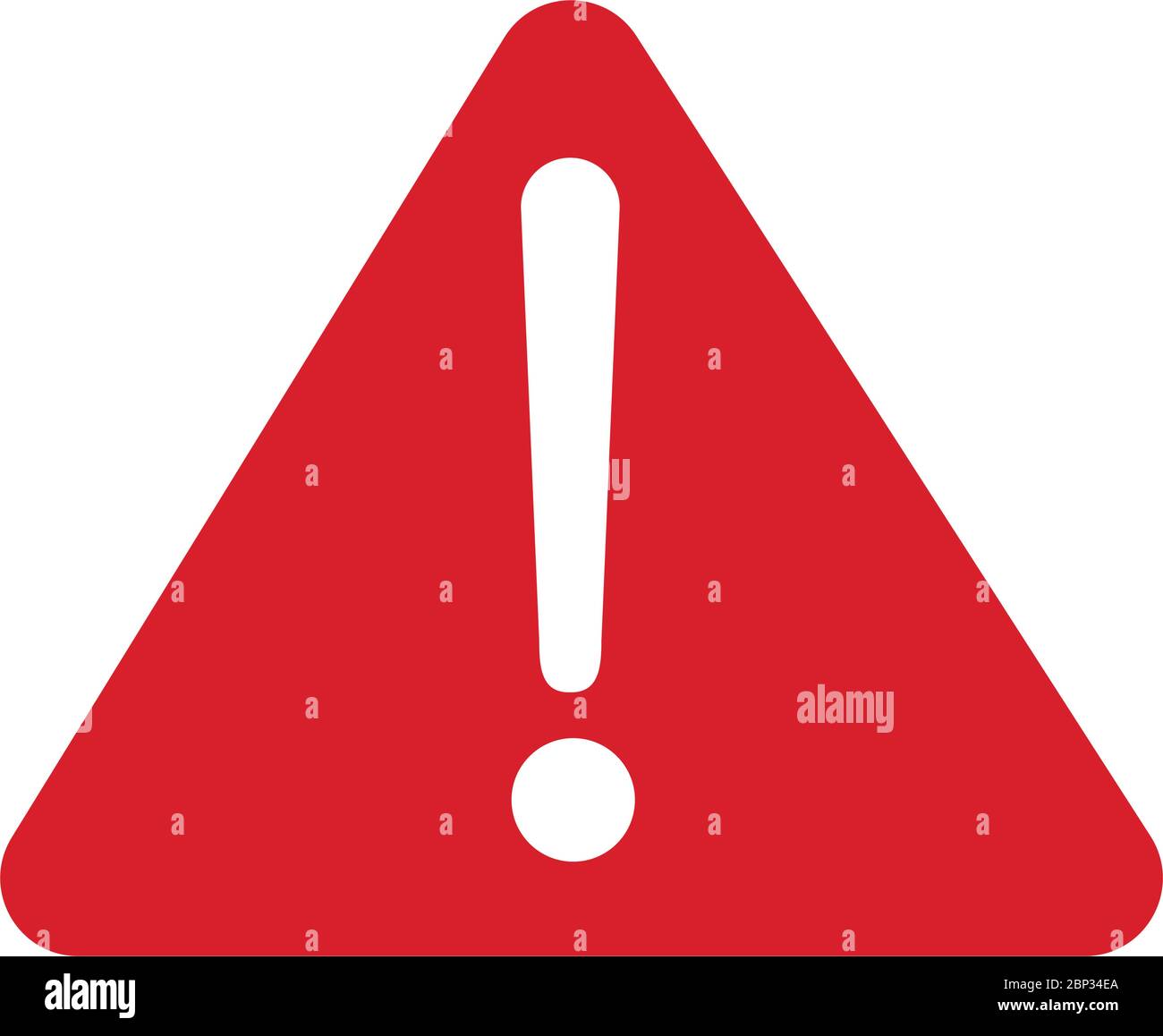 Simbolo di avvertimento rosso icona simbolo di avvertimento triangolo illustrazione vettoriale Illustrazione Vettoriale